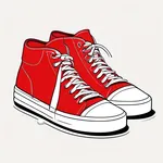 red-and-white canvas sneakers image